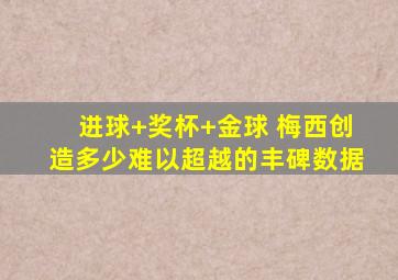 进球+奖杯+金球 梅西创造多少难以超越的丰碑数据